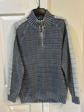 Carbon 2 Cobalt 1/4 Zip Long Sleeve Pullover Sweater Men's Sz S‎ Blue